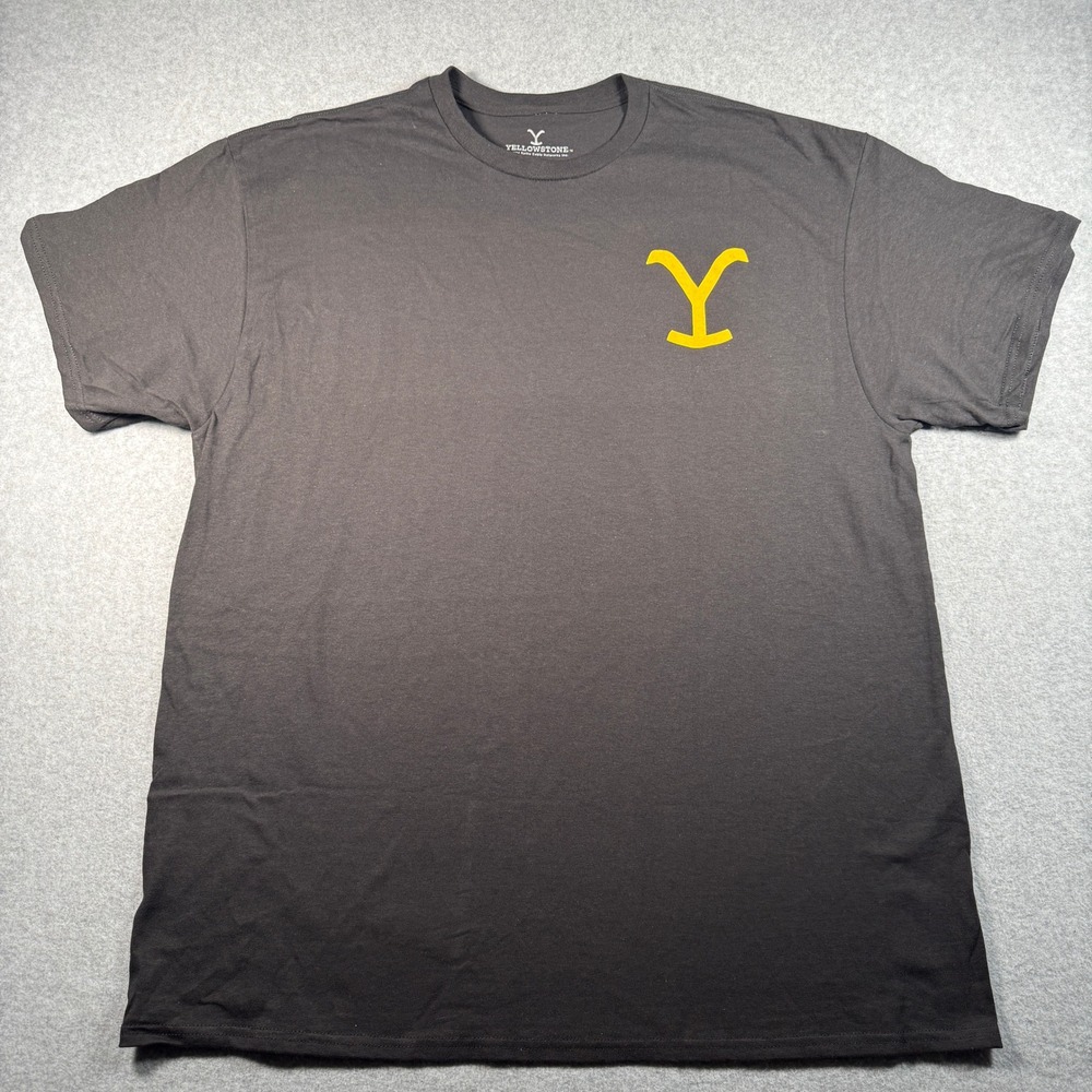 Yellowstone Logo T‑Shirt Gray Men's XL 100% Cotton Licensed 2024 NWOT